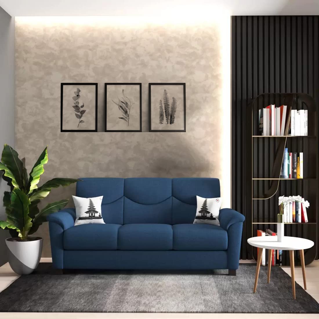 Torque India Nuevo 3 Seater Fabric Sofa | Furniture for Living Room And Office | 3 Seater Fabric Sofa - Torque India